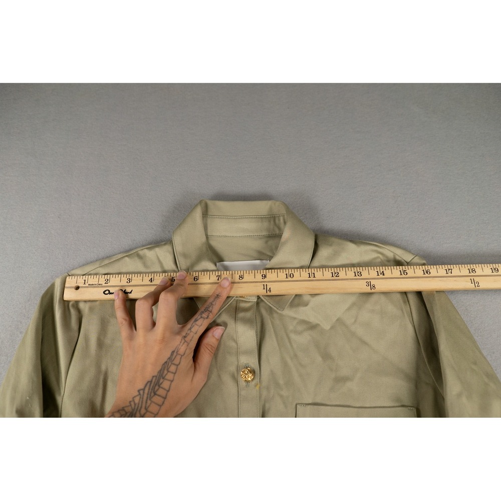 ba&sh Womens Austra Utility Jumpsuit Cargo Cotton Khaki Green 36 New - Picture 7 of 11